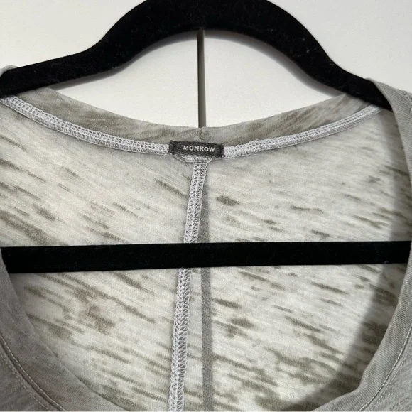 Monrow Textured Relaxed Tee - Light Grey - Picture 2 of 9